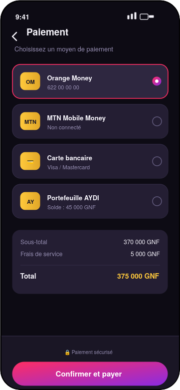Confirmation de paiement