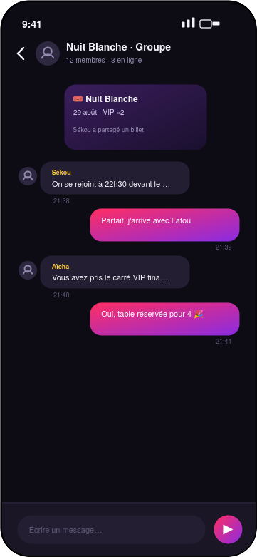 Groupe de discussion événement